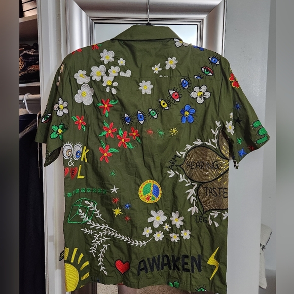 ADIDAS CONSORTIUM X PHARRELL PW EMBROIDERY SHIRTDust Green & Multicolour - Picture 5 of 10